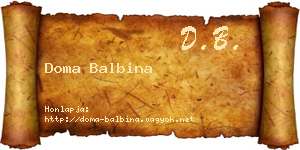 Doma Balbina névjegykártya